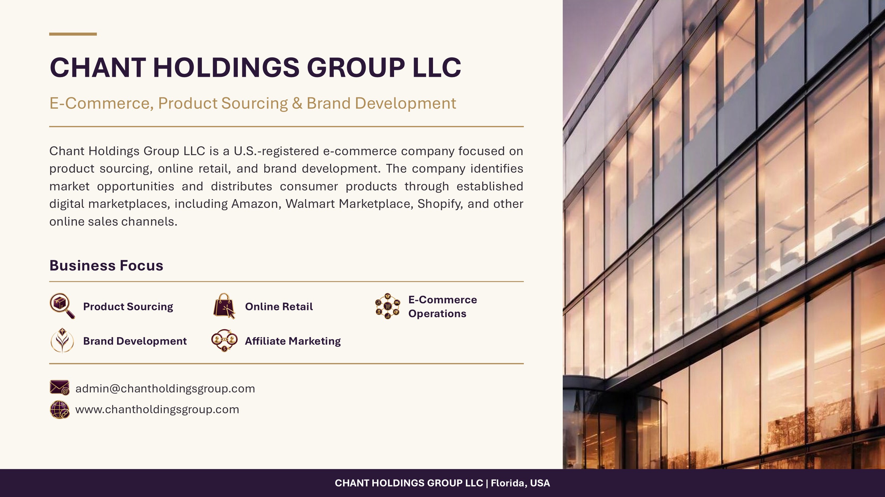 CHANT HOLDINGS GROUP LLC